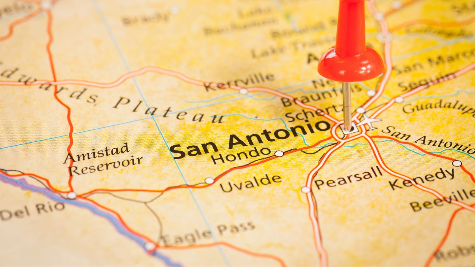 A large image that shows the location of one of the Pollo Campero franchise in San Antonio.